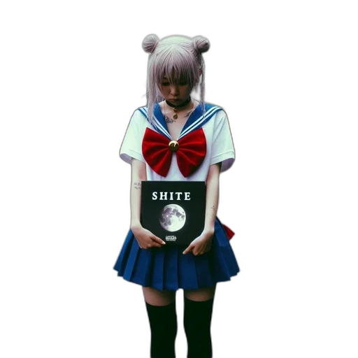 robot, jacket, staff, dress, anime, concept art, 3d render, pixel art transparent PNG cut-out