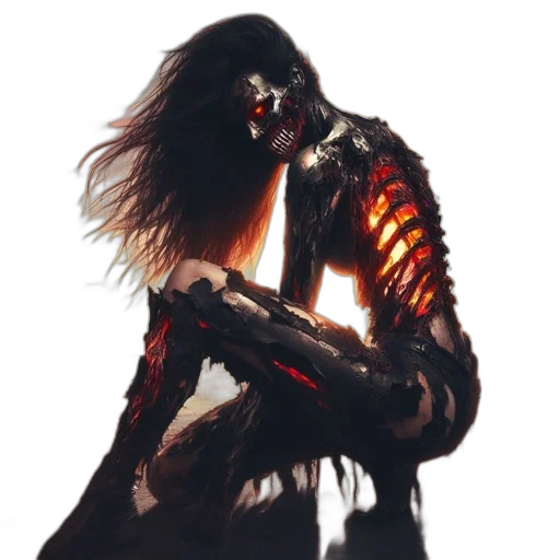 jacket, mask, creature, hair, concept art, cyberpunk, fantasy art, comic book art transparent PNG cut-out