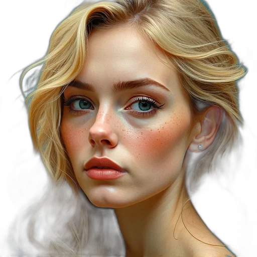 face, crown, hair, jewelry, photorealistic, oil painting, fantasy art, concept art transparent PNG cut-out