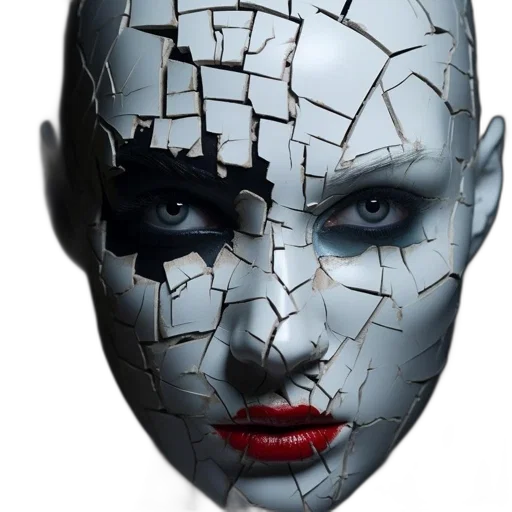 mask, face, robot, jewelry, cyberpunk, 3d render, photorealistic, comic book art transparent PNG cut-out