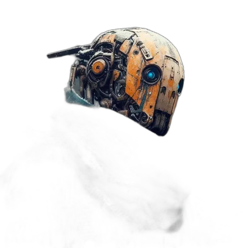 robot, mask, hat, weapon, concept art, photorealistic, watercolor, 3d render transparent PNG cut-out