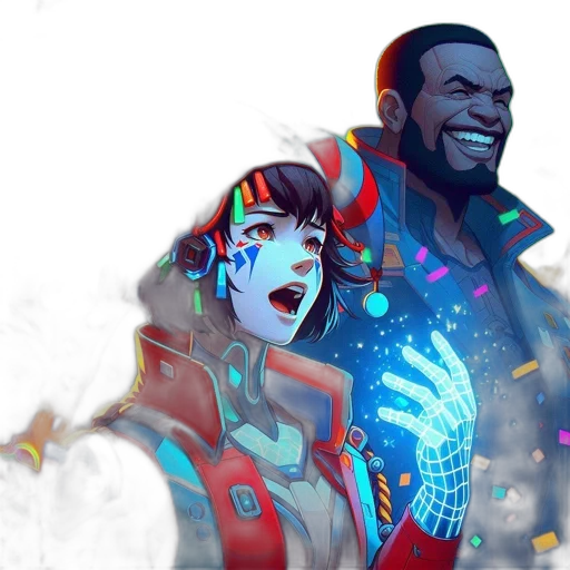 concept art, comic book art, cyberpunk, fantasy art, outer space, neon lights, fire, red transparent PNG cut-out