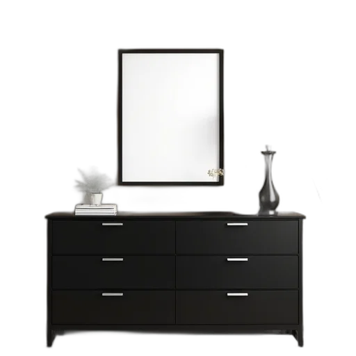 furniture, jewelry, photorealistic, 3d render, monochrome, dark, black, dresser transparent PNG cut-out