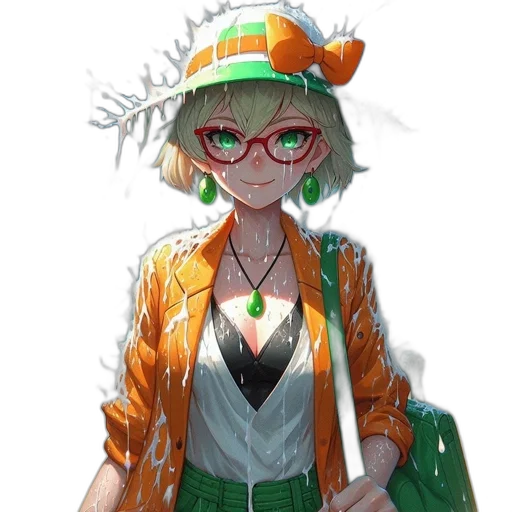 hat, staff, jacket, dress, concept art, pixel art, anime, fantasy art transparent PNG cut-out