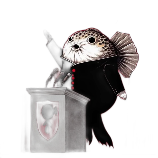staff, animal, concept art, fantasy art, cartoon, pixel art, underwater, anthropomorphized transparent PNG cut-out