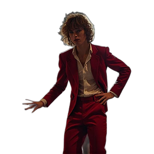 jacket, staff, creature, hair transparent PNG cut-out