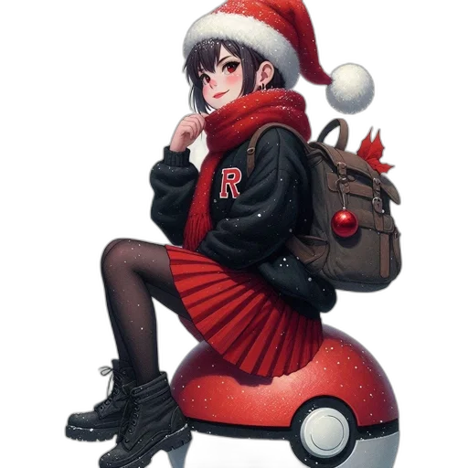 robot, concept art, pixel art, fantasy art, anime, red, young, woman transparent PNG cut-out