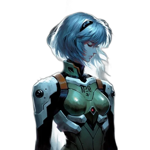 robot, face, dress, mask, concept art, comic book art, cyberpunk, anime transparent PNG cut-out