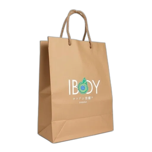 food, brown, paper, bag, twisted, handle, placed, white transparent PNG cut-out