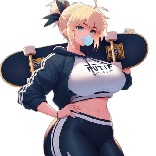 jacket, weapon, staff, robot, anime, pixel art, concept art, cartoon transparent PNG cut-out