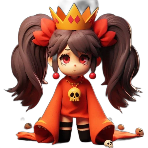 crown, staff, concept art, pixel art, 3d render, fantasy art, red, animated transparent PNG cut-out