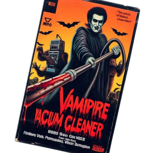 comic book art, vampire, vacuum, cleaner, holds, court, against, orange transparent PNG cut-out