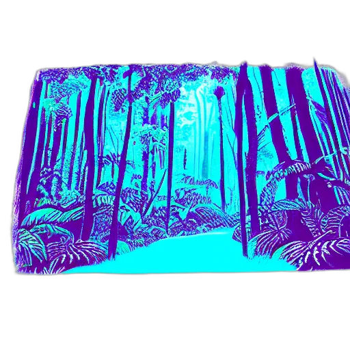 vaporwave, concept art, forest, underwater transparent PNG cut-out