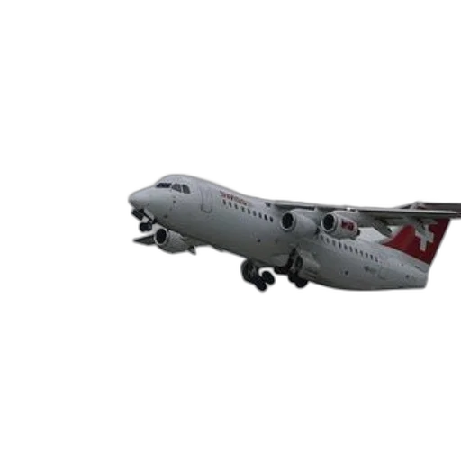 3d render, photorealistic, swiss, air, airplane, captured, mid-flight, against transparent PNG cut-out