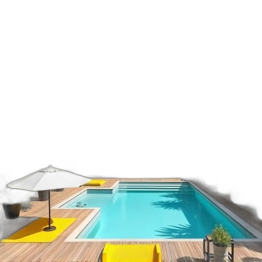 furniture, umbrella, building, 3d render, photorealistic, concept art, pixel art, underwater transparent PNG cut-out