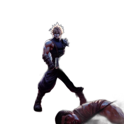 creature, mask, hair, weapon, comic book art, concept art, pixel art, anime transparent PNG cut-out