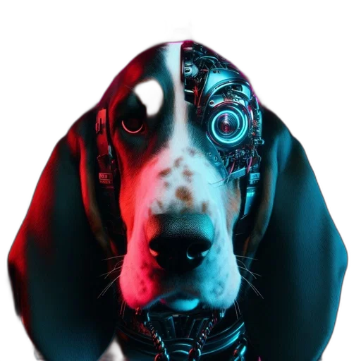 robot, animal, mask, creature, cyberpunk, 3d render, concept art, photorealistic transparent PNG cut-out