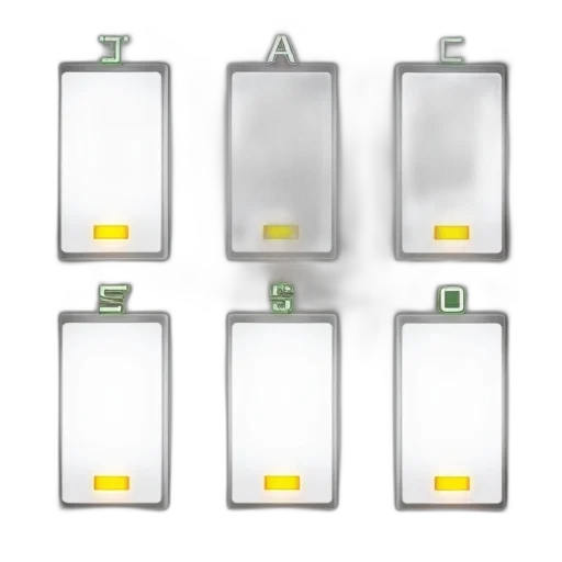 jewelry, concept art, monochrome, set, six, led, lights, modern transparent PNG cut-out