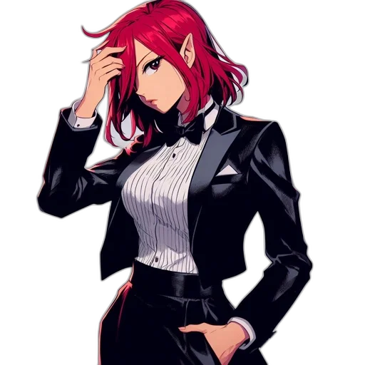 jacket, staff, dress, comic book art, cartoon, concept art, anime, red transparent PNG cut-out