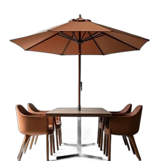 umbrella, furniture, 3d render, earth tones transparent PNG cut-out