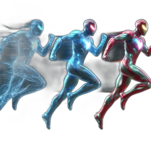 concept art, comic book art, 3d render, fantasy art, three, animated, characters, transition transparent PNG cut-out