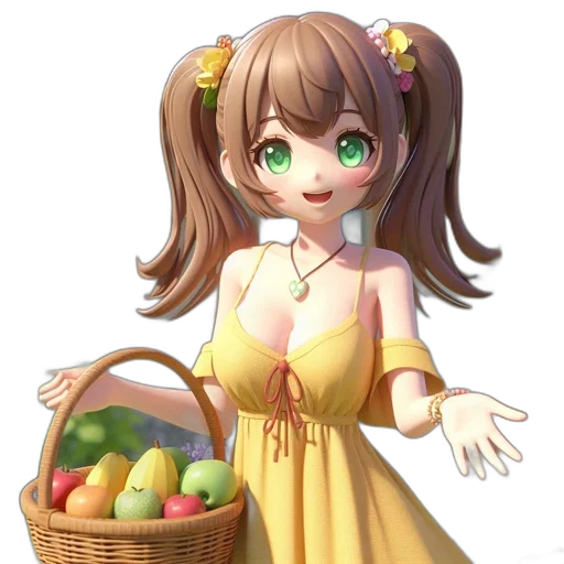 dress, food, staff, creature, pixel art, anime, concept art, 3d render transparent PNG cut-out
