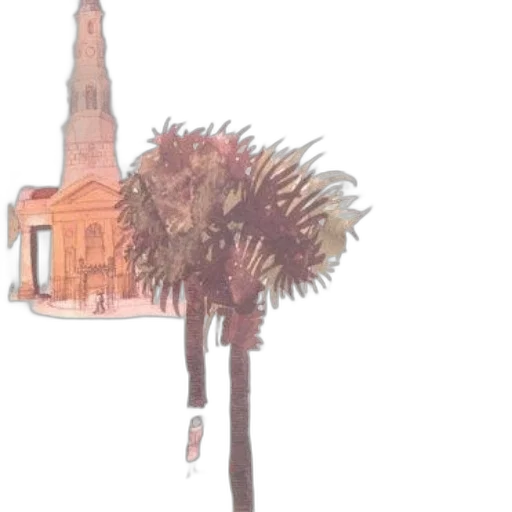 hat, tree, umbrella, staff, concept art, watercolor, photorealistic, 3d render transparent PNG cut-out
