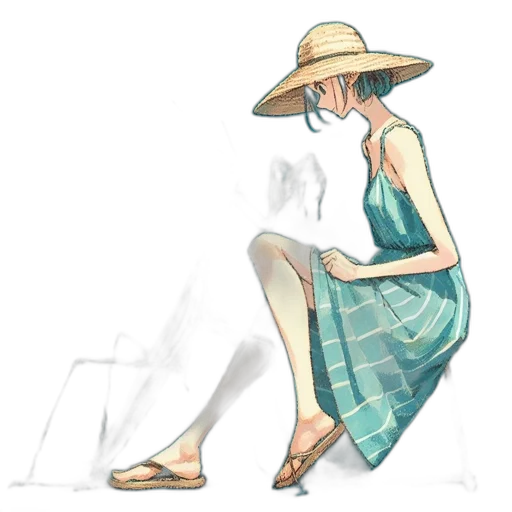 dress, hat, umbrella, mask, watercolor, concept art, photorealistic, fantasy art transparent PNG cut-out
