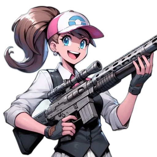 weapon, staff, anime, cartoon, pixel art, concept art, young, woman transparent PNG cut-out