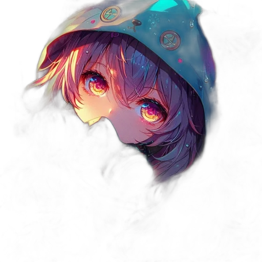 hat, mask, face, crown, anime, watercolor, fantasy art, pixel art transparent PNG cut-out