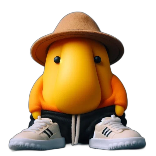 hat, animal, shoes, creature, 3d render, concept art, photorealistic, cartoon transparent PNG cut-out