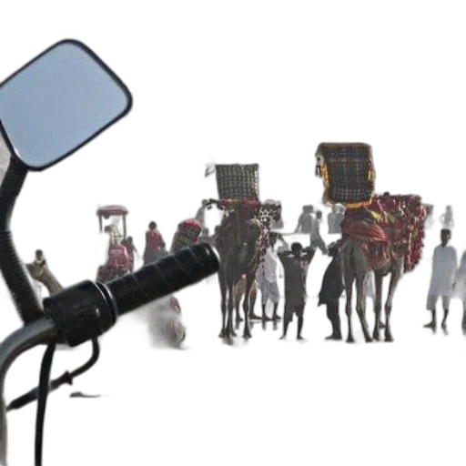 robot, staff, weapon, car, concept art, 3d render, city street, camel transparent PNG cut-out