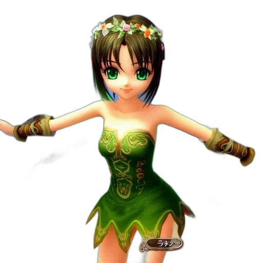 dress, staff, 3d render, fantasy art, pixel art, concept art, green, gaming transparent PNG cut-out