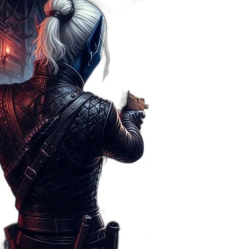 sword, jacket, concept art, cyberpunk, fantasy art, comic book art, dark, underground transparent PNG cut-out