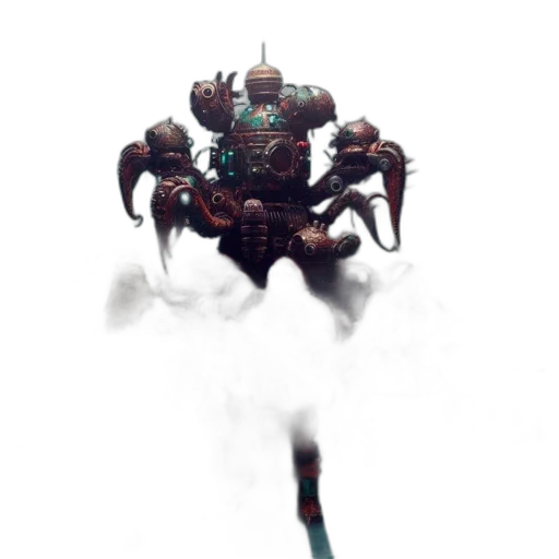 robot, creature, dragon, weapon, concept art, fantasy art, 3d render, pixel art transparent PNG cut-out