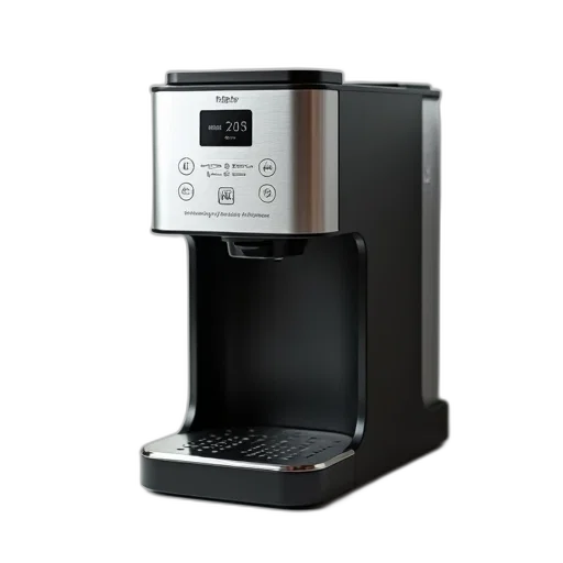 3d render, modern, coffee, maker, digital, display, buttons, placed transparent PNG cut-out