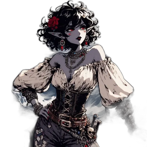 dress, mask, crown, concept art, comic book art, fantasy art, watercolor, dark transparent PNG cut-out