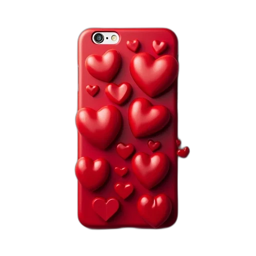 case, iphone, hearts transparent PNG cut-out