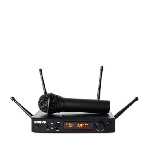 black, wireless, microphone, pop, filter, stand, placed, top transparent PNG cut-out