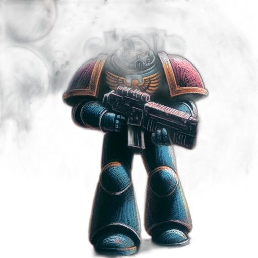 robot, weapon, staff, concept art, 3d render, fantasy art, pixel art, large transparent PNG cut-out