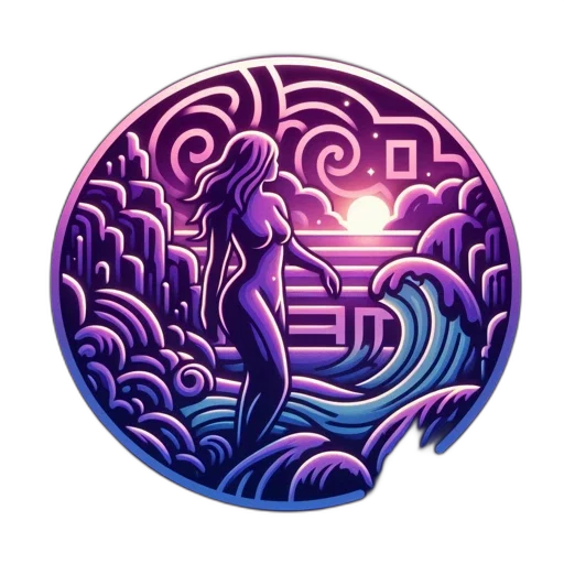 jewelry, staff, fantasy art, vaporwave, concept art, pixel art, underwater, neon-colored transparent PNG cut-out