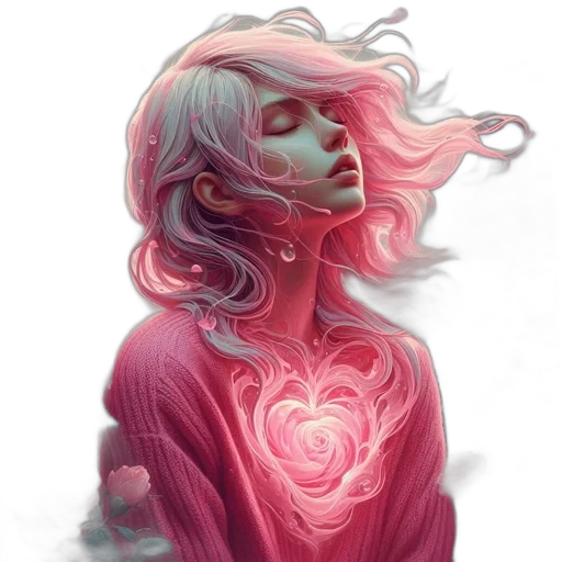 dress, face, hair, flower, fantasy art, concept art, comic book art, photorealistic transparent PNG cut-out