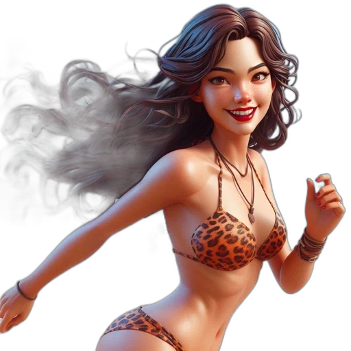 fantasy art, concept art, comic book art, photorealistic, animated, character, flowing, brown transparent PNG cut-out