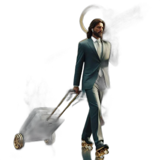 staff, concept art, fantasy art, 3d render, pixel art, man, suit, takes transparent PNG cut-out