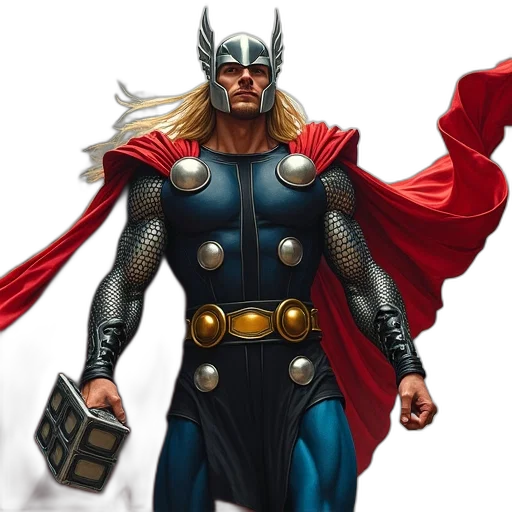 comic book art, concept art, fantasy art, thor transparent PNG cut-out