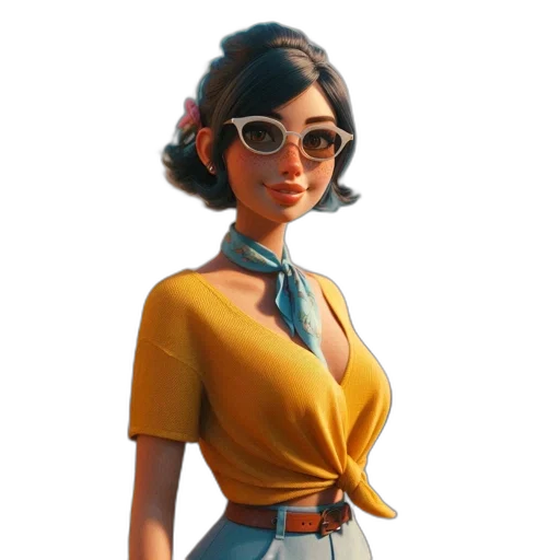 dress, staff, face, jacket, concept art, 3d render, pixel art, fantasy art transparent PNG cut-out