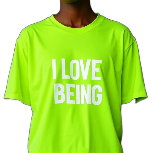 fluorescent, lime, shirt, white transparent PNG cut-out