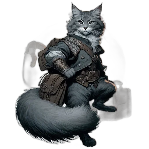 staff, sword, animal, fantasy art, concept art, pixel art, comic book art, monochrome transparent PNG cut-out