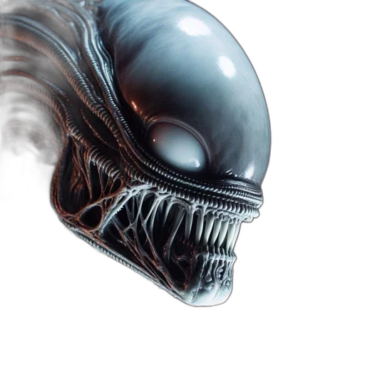 creature, mask, hair, face, concept art, 3d render, photorealistic, outer space transparent PNG cut-out