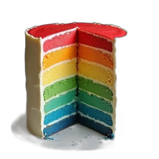 food, hat, crown, 3d render, colorful, multi-layered, cake, gradient transparent PNG cut-out